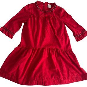 Hanna Andersson Swiss Dot Dress With Boho Trim